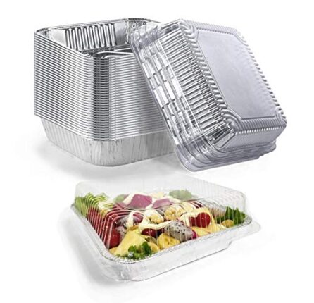 Disposable 8x8 Baking Pan with Lids | Heavy Duty