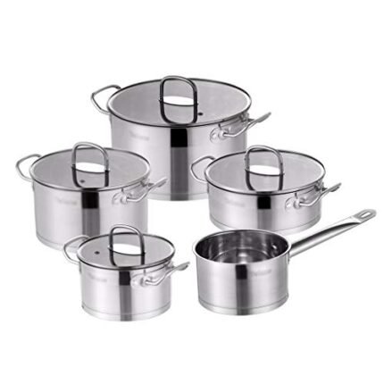DSFEOIGY Kitchen Cookware Set 9 Piece Stainless