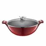 YXBDN 5L Enamel Cast Iron Wok Thickened binaural