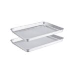 TeamFar Toaster Oven Pans Set of 2, Stainless