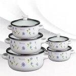 TWDYC Household Enamel Pot Five-piece Flower