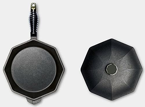 Cast Iron 10" Eight Side Skillet Cooking Pan