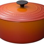 Enameled Cast Iron Round French Oven Color: Flame,