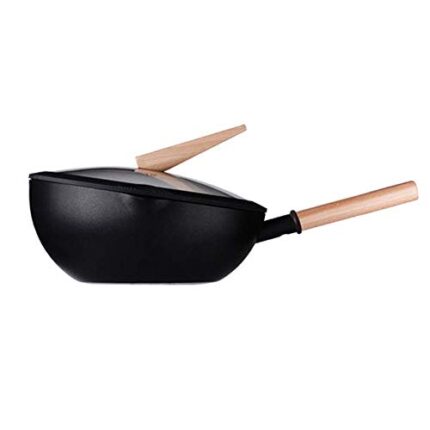 XJJZS Nonstick Woks and Stir Fry Pans with Glass