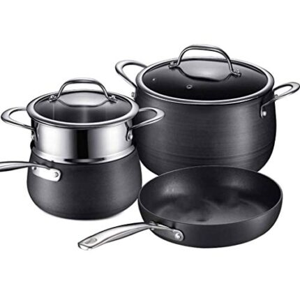 SZHWLKJ 4-Piece Wok Set, Uncoated, Non-Stick Pan,