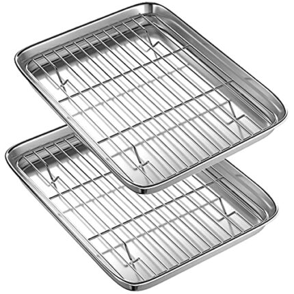 Toaster Oven Tray and Rack Set, BYkooc Small