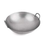 AIZYR Cast Iron Wok Pan, Carbon Steel Round Bottom