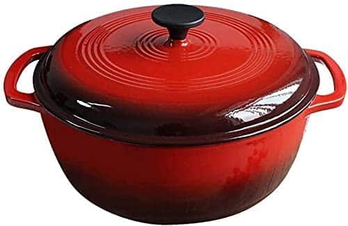 LSHAOBO Large Enamel Stock Pots with Lid, Cast