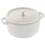 Staub Cast Iron 7-qt Round Cocotte - White, Made