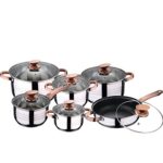 QUIAN Cookware Set with Glass Lid Induction Bottom