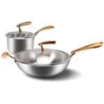 KGEZW Cookware Set Milk Pot Frying Pan Wok Double