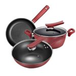 PDGJG Cookware Pans and Pots Set Fry Pan with Lid,