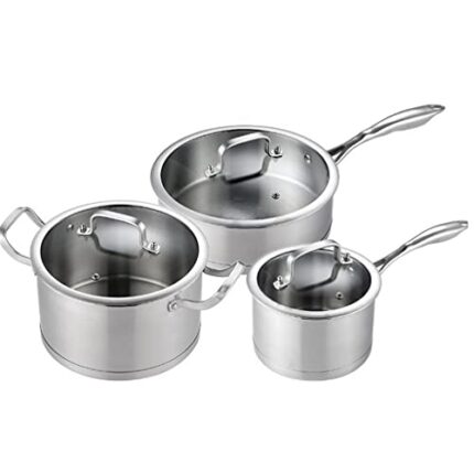 HGGDKDG 3 Cookware 6 Pieces Stainless Steel