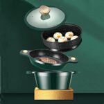 GYZX 24Cm Maifan Stone Wok Set Aluminum Green