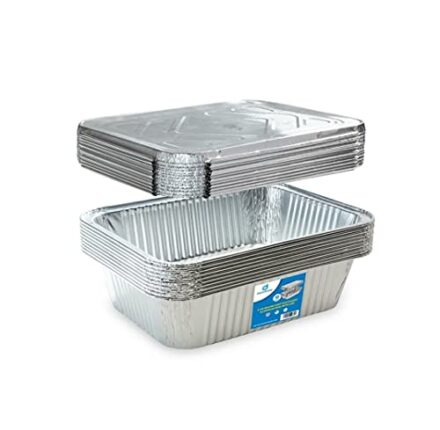 (10) 5-lb Oblong Deep Disposable Aluminum Pans