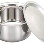 Theglobalstore Stainless Patila/Tope with Lid Milk