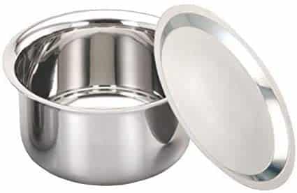 Theglobalstore Stainless Patila/Tope with Lid Milk