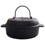 Generic Cast Iron Roaster Pan with Lid Nonstick