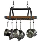 30" Rectangle Hanging Pot Rack Hammered Steel w