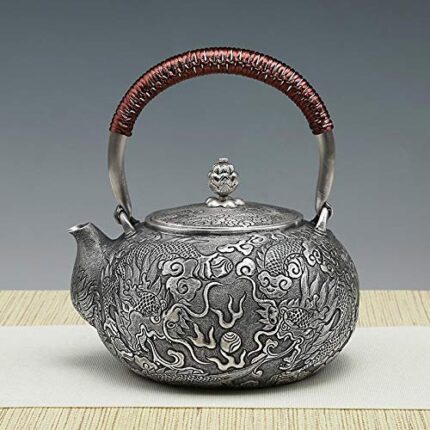 Silver Handmade Hot Water Kettle Chinese Kung Fu
