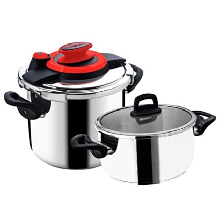 UVWXYZ 4 Piece Pressure Cooker Set With Red