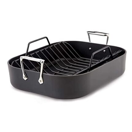 Roasting Pans with V-Shaped Stainless Steel Rack,