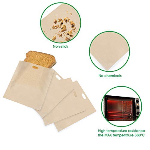 1657414803 176 Ahier Toaster Bags 12 Pack Reusable Nonstick, Cooks Pantry