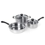 DSFEOIGY 3 Non-Stick Stainless Steel Pans Stock