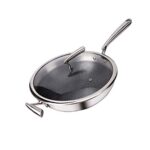 PDGJG Cooking Wok Frypan Non Stick Stainless Steel