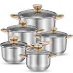 Cookware Set Soup Pot Stainless Steel Stew Cooking