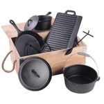 AIZYR Pre-Seasoned Cast Iron Dutch Oven Set