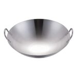 XBWEI Wok Pan Steel Stainless Frying Bottom Stir
