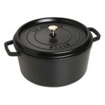 Staub Cast Iron 9-qt Round Cocotte - Black Matte,