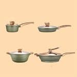 RLZCFF 4-Piece Cookware Set Maifan Stone Non-Stick