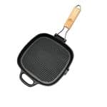 JHHDP Black Pan - Modern Nonstick Folding Handle