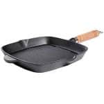 JHHDP Cast Iron Grill Pan, Nonstick Fry Pan with