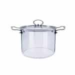 n/a Glass Cooking Pot with Cover Heat-Resistant