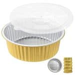 MESTAEK 10" Aluminum Foil Pans + Snap-On Lids (5