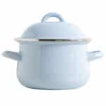 WULFY Pan 1Pc 16cm 1.5L Enamel Stock Pots with Lid