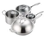 CXDTBH 4 Cookware 8 Pieces Stainless Steel