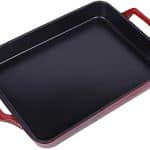 BREWIX Red large cast iron square frying pan,