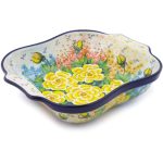 Authentic Polish Pottery Square Baker with Handles