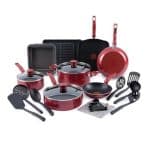 HIONJIN 21-Piece Nonstick Cookware Set, Black